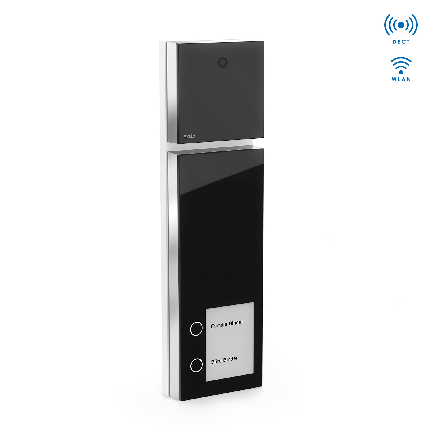 DoorLine Slim DECT und Cam Set Türsprechanlage in Schwarz Seitenansicht