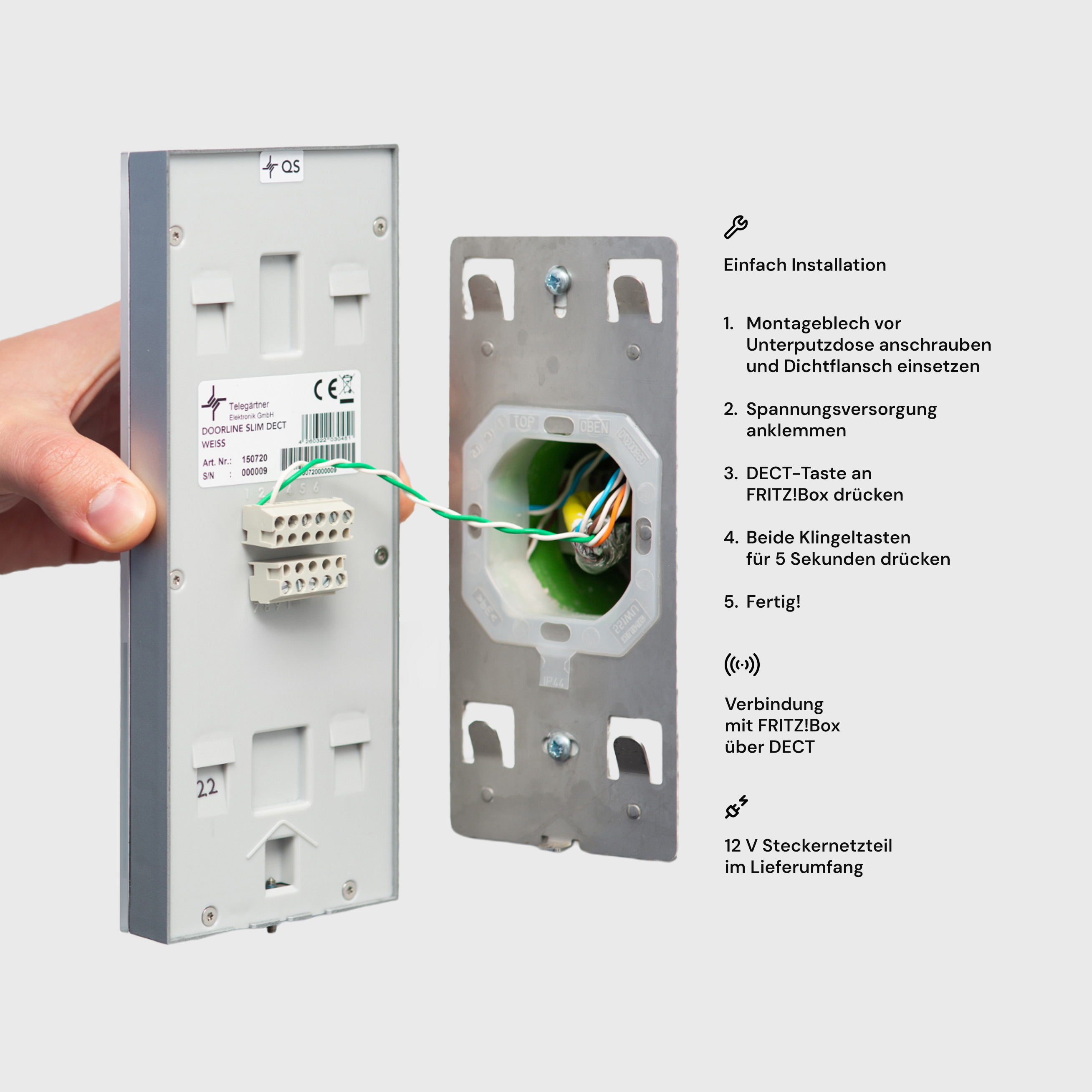 DoorLine Slim DECT Türsprechanlage - schwarz