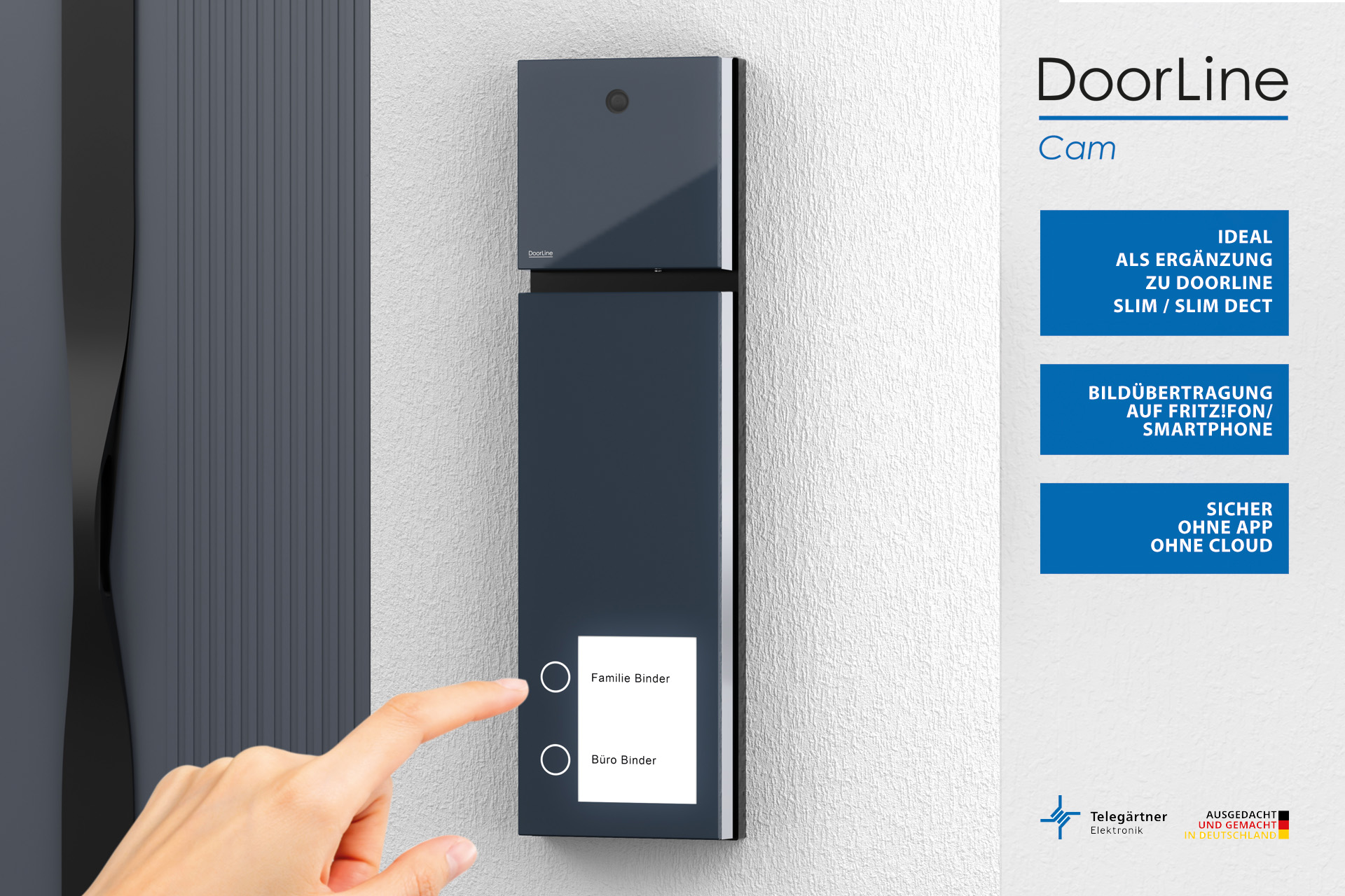 DoorLine Cam | Kamera für DoorLine oder Klingeltaster, FRITZ!Box, WLAN, FRITZ!App