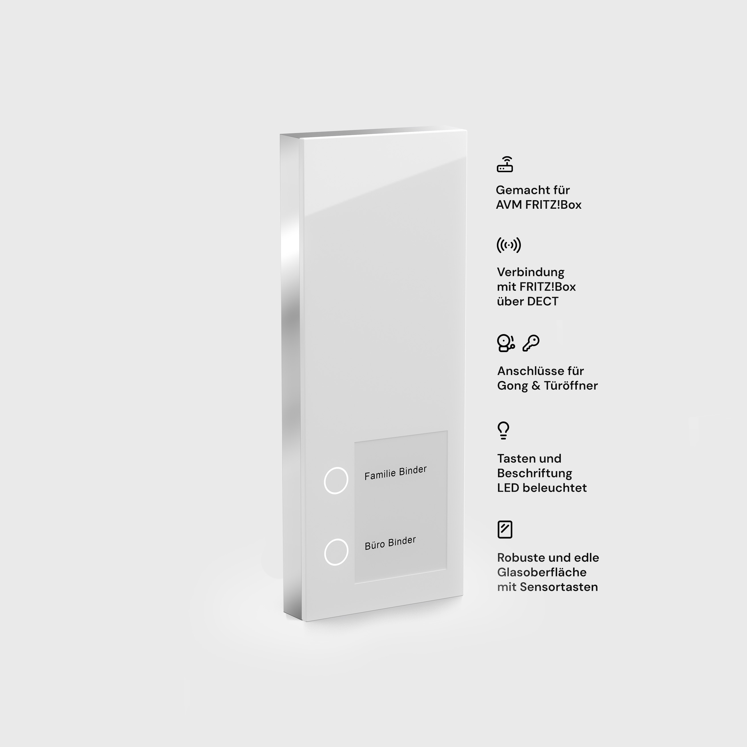 DoorLine Slim DECT Türsprechanlage - weiß