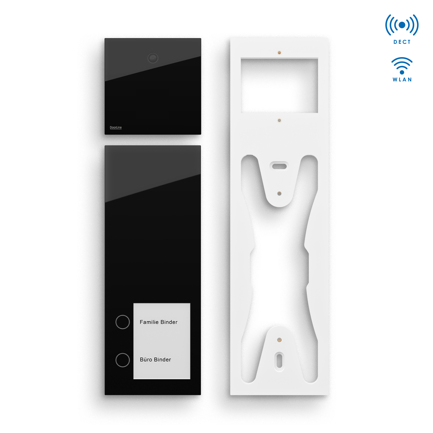 DoorLine Slim DECT und Cam Set Türsprechanlage in Schwarz Front