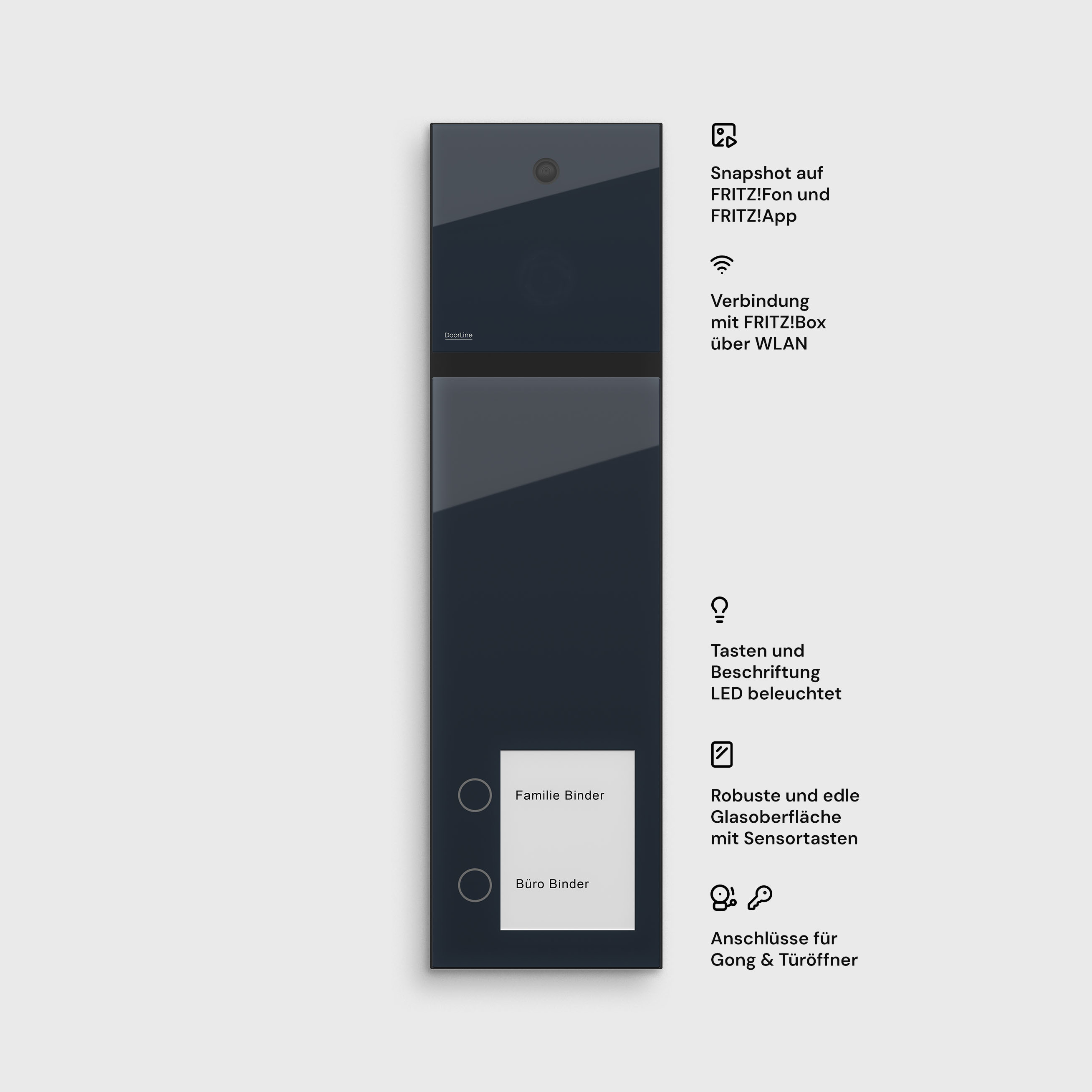 DoorLine Slim + Cam Set - anthrazit/schwarz