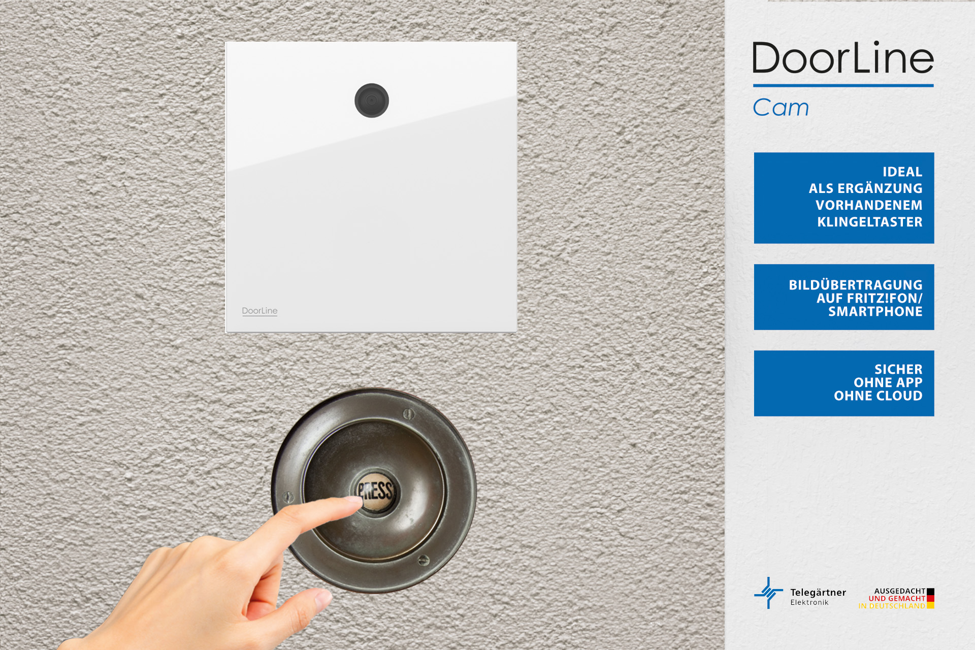 DoorLine Cam | Kamera für DoorLine oder Klingeltaster, FRITZ!Box, WLAN, FRITZ!App