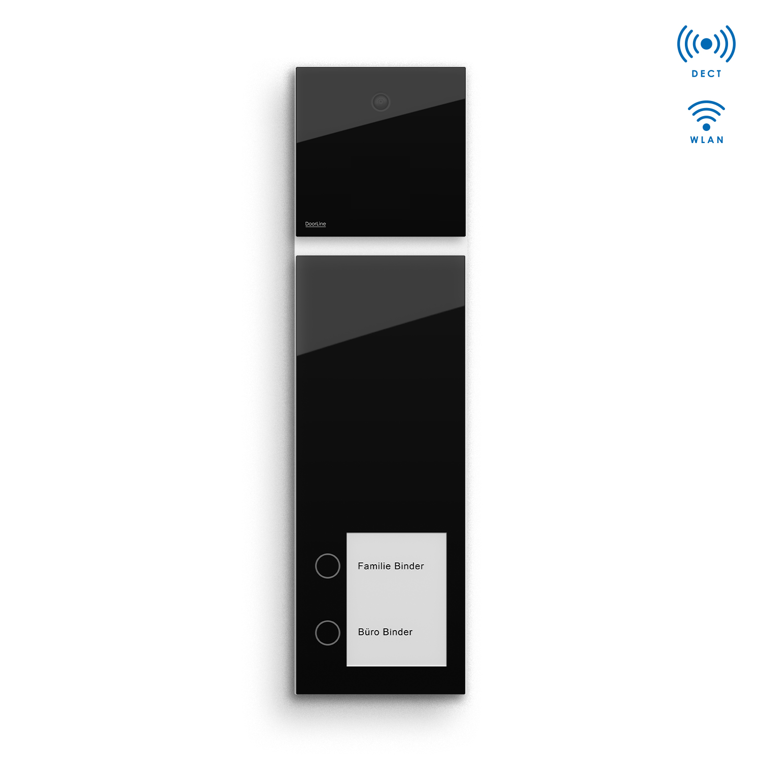 DoorLine Slim DECT und Cam Set Türsprechanlage in Schwarz Front